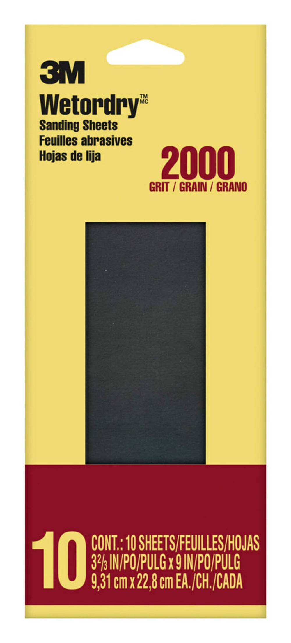 3M Ultra Fine 2000-grit Sheet Sandpaper, 3.7 In. X 9 In (10 ct)