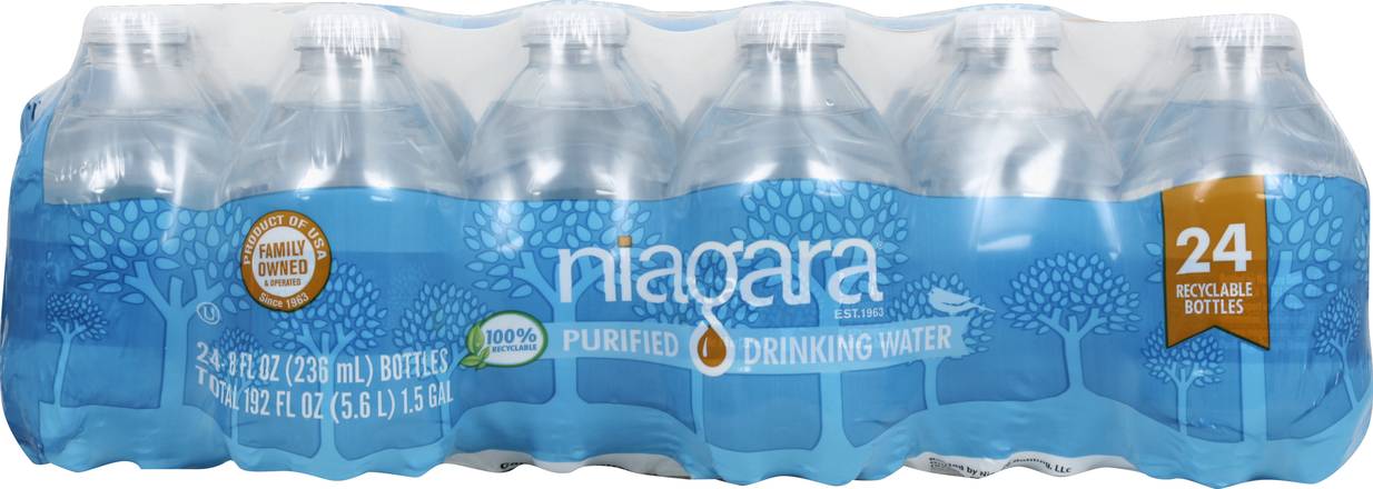 Niagara 24-Pack 8-fl oz Purified Bottled Water in the Water department at