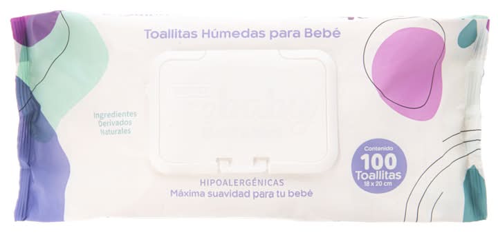 H-E-B Baby · Toallitas húmedas para bebé, 18x20 cm (100 un)