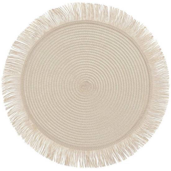 Party City Beige Fringe Round Raffia Placemats (15 in)