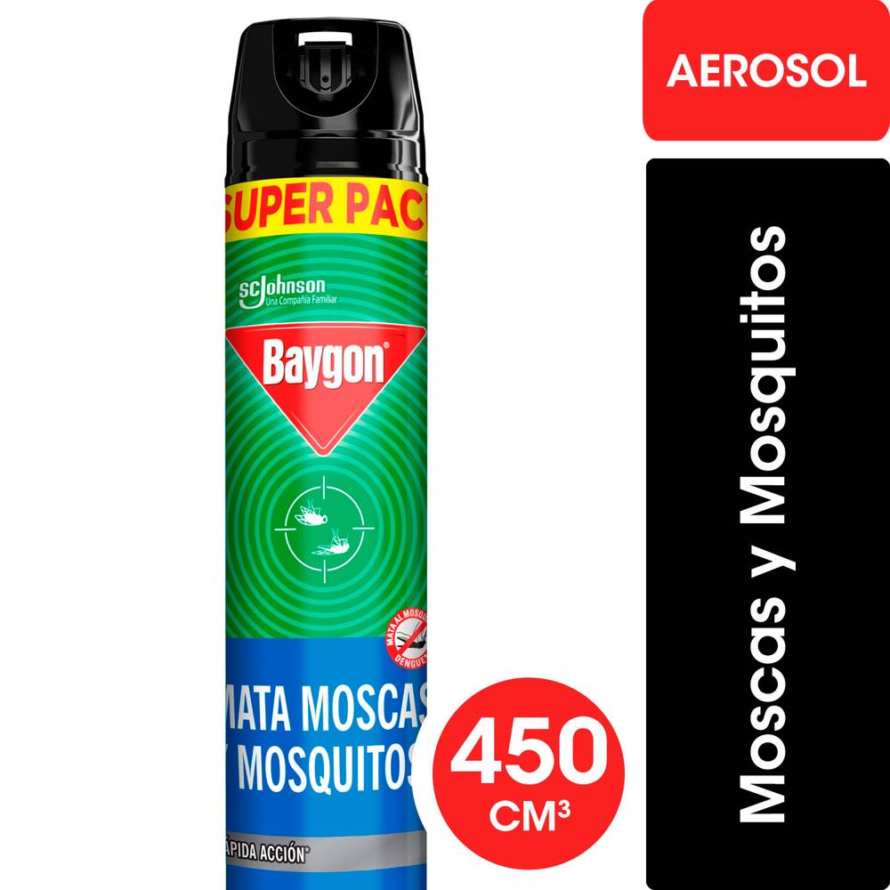 Baygon insecticida mata moscas y zancudos (450 ml)