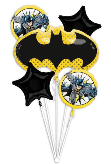 Inflated Batman 5-Piece Foil Balloon Bouquet