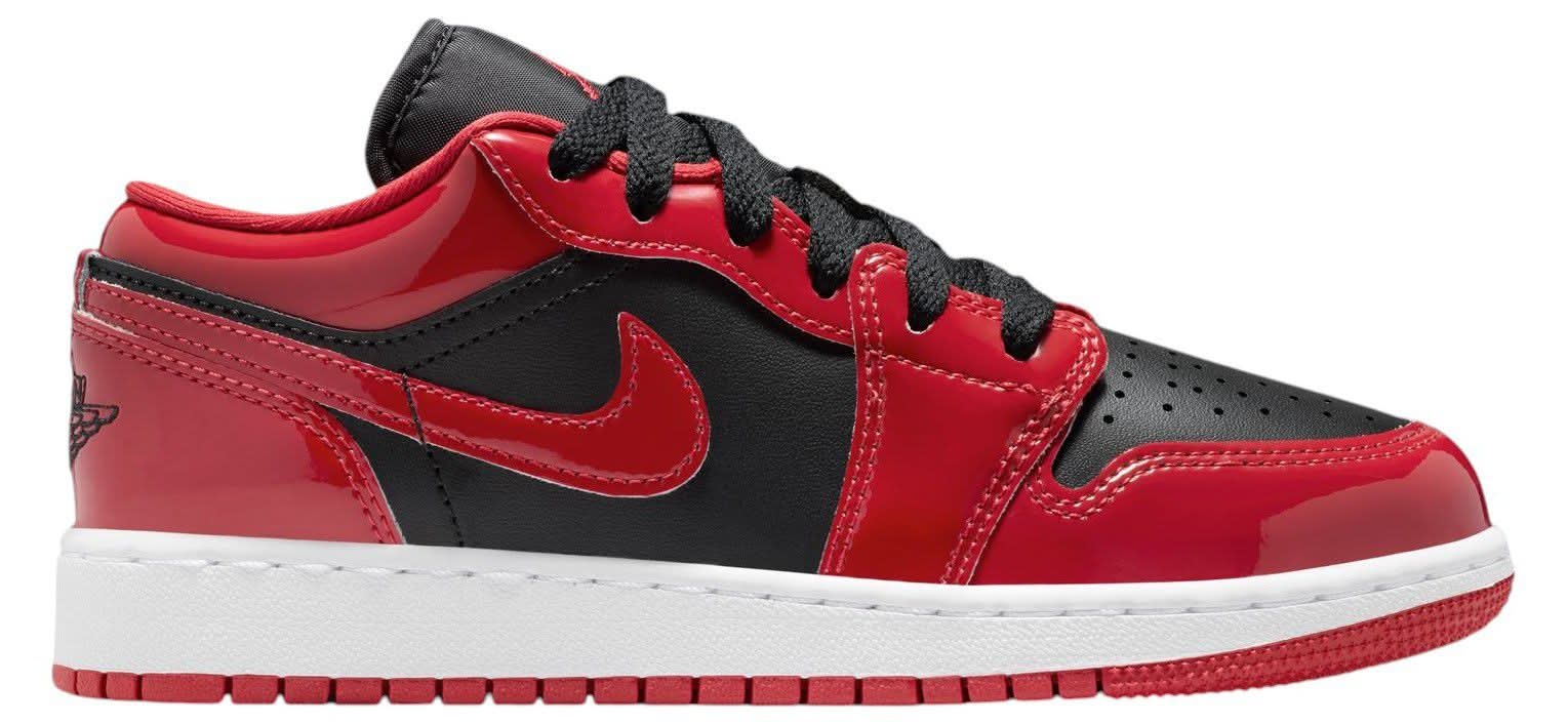 Jordan Kids' Grade School Air Jordan 1 Low SE Basketball Shoes (Red/Black, 5.0)