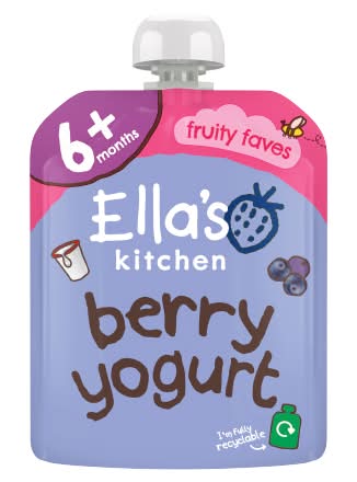 Ella's Kitchen Berry, Organic Greek Style Yoghurt Baby Food Pouch 6+ Months (90g)