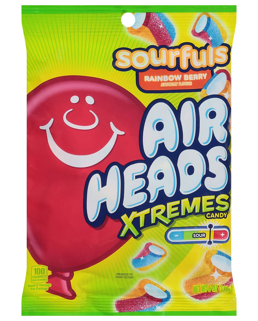 Airheads Xtremes Sourfuls Soft & Chewy Candy, Rainbow Berry (6 oz)