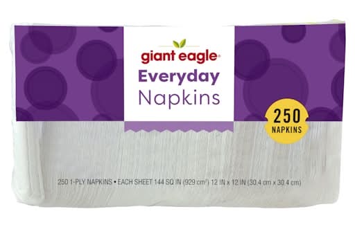 Giant Eagle Everyday Napkins, White (250 ct)