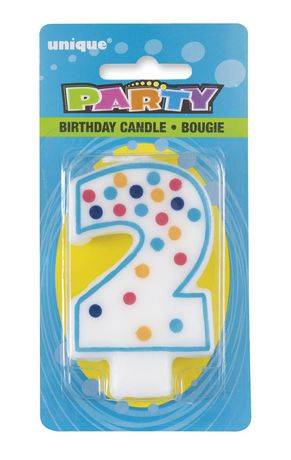 Party-eh! bougies party eh! pour anniversaire n  2 (1 unit) - party eh! #2 birthday candle (1 count)