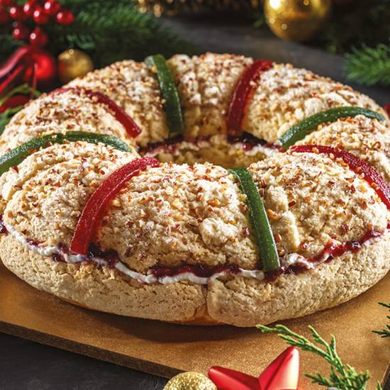 Rosca de Reyes Rellena con Crema y Zarzamora (Entera)