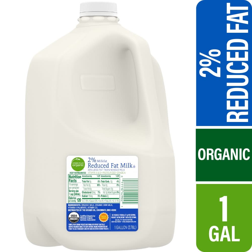 Simple Truth Organic Ultra-Pasteurized Grade a 2% Reduced Fat Milk (1 gal)