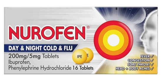 Nurofen Day & Night Cold & Flu 200mg/5mg Tablets (10g)