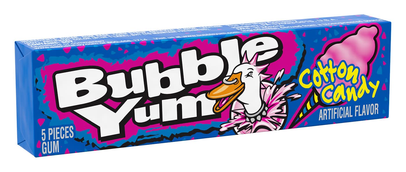BUBBLE YUM Chewy Gum, Cotton Candy (1.4 oz, 5 ct)