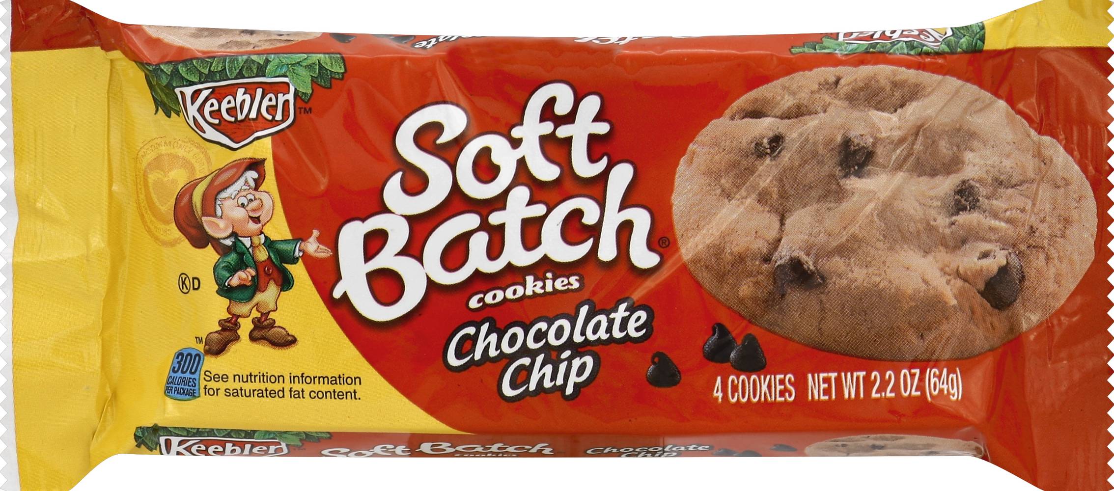 Keebler Soft Batch Cookies, Chocolate Chip (2.2 oz, 4 ct)