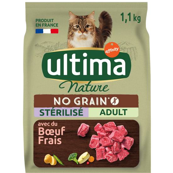 Utima Nature - Ultima nature croquettes chat sans céréales adulte stérilisé bœuf