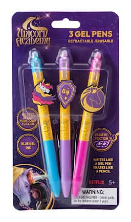 Licensed Gel Pens 3-Pack Unicorn Academy