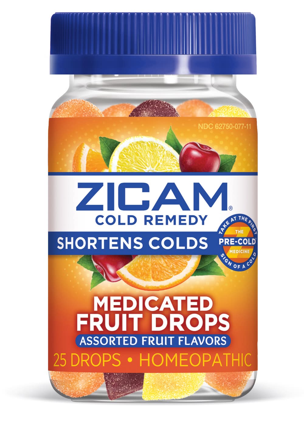 Zicam Cold Remedy Medicated Fruit Drops, Assorted Fruit Flavor (25 ct)