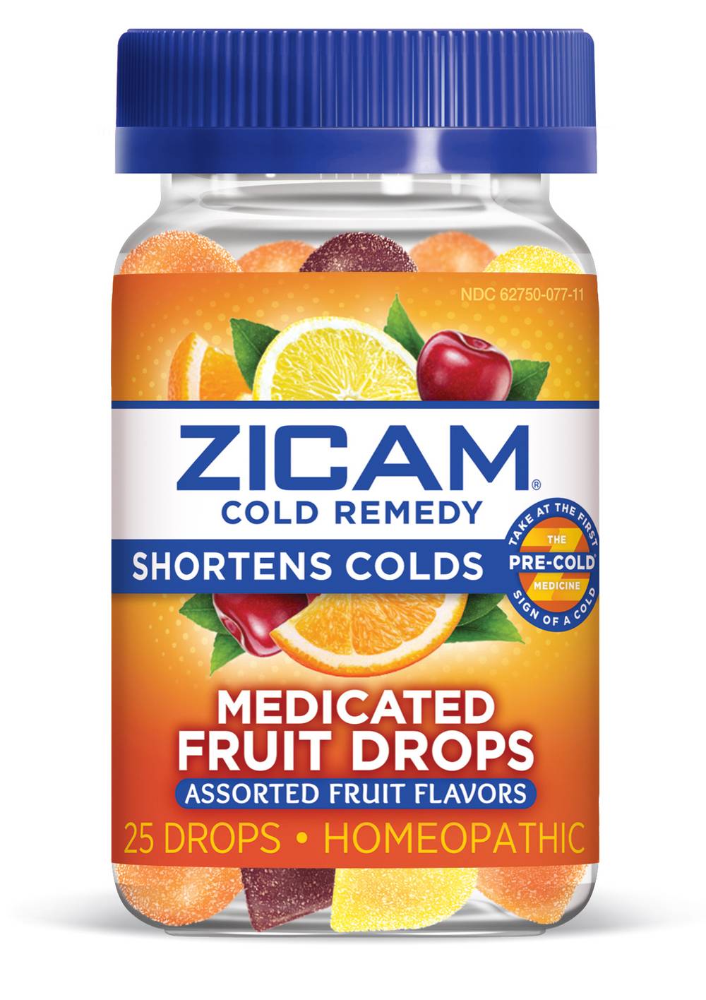 Zicam Cold Remedy Medicated Fruit Drops, Assorted Fruit Flavor (25 ct)