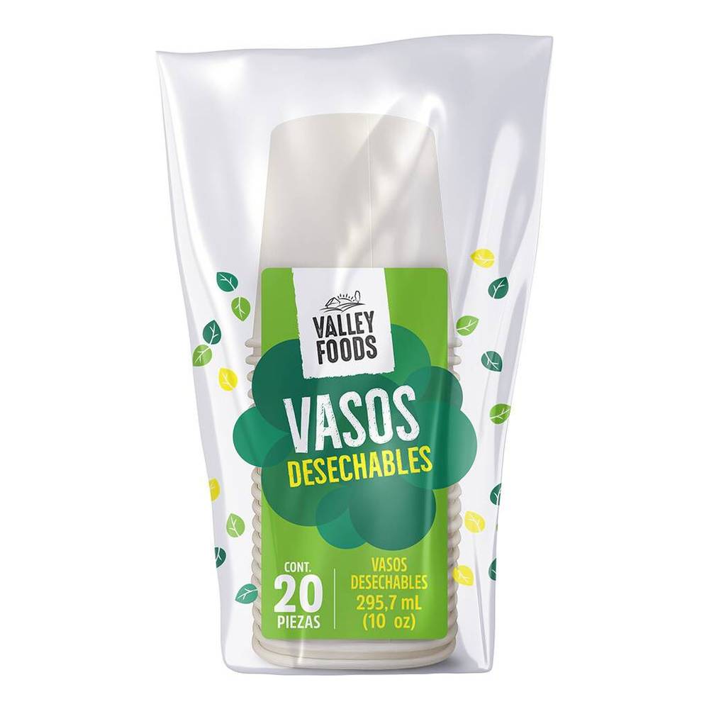 Valley foods vasos desechables (20 un) (10 oz)