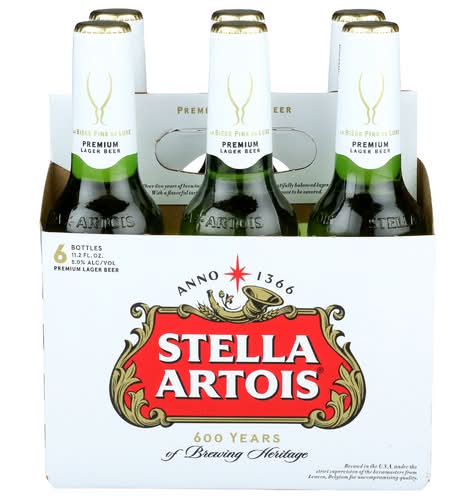 Stella Artois Beer 6 Pack Bottles
