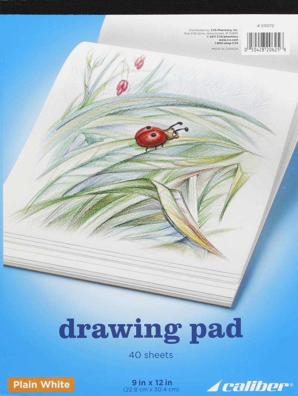 Caliber Drawing Pad, 9 inch x 12 inch, White