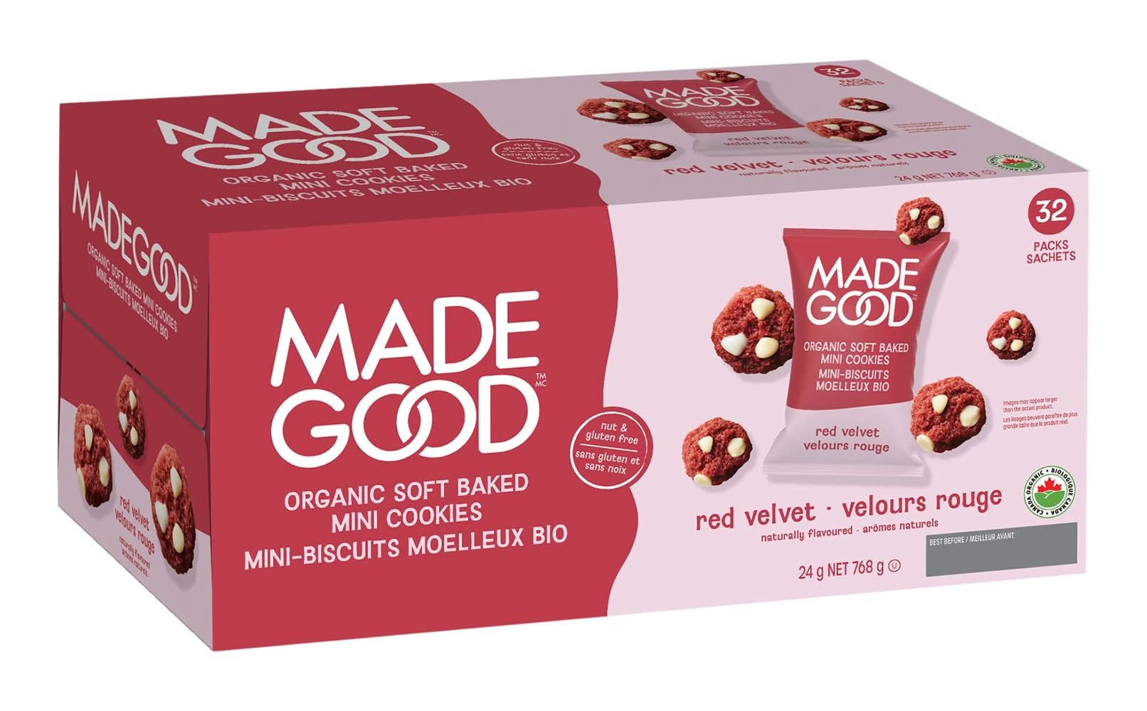 Made Good - Biscuits Velours Rouge, 32 × 24 G / Made Good Red Velvet Cookies, 32 × 24 G