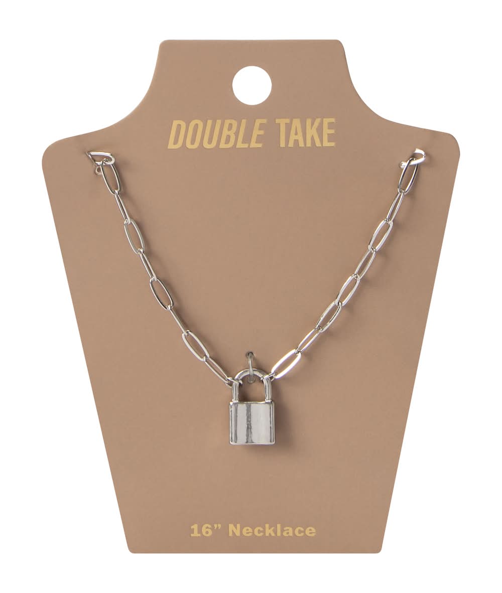 Double Take Necklace Lock Pendant