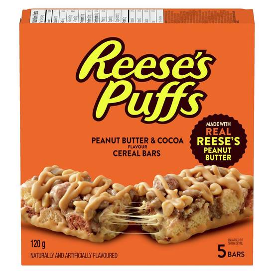 Reese's Puffs Peanut Butter & Cocoa Flavour Cereal Bars (120 g)