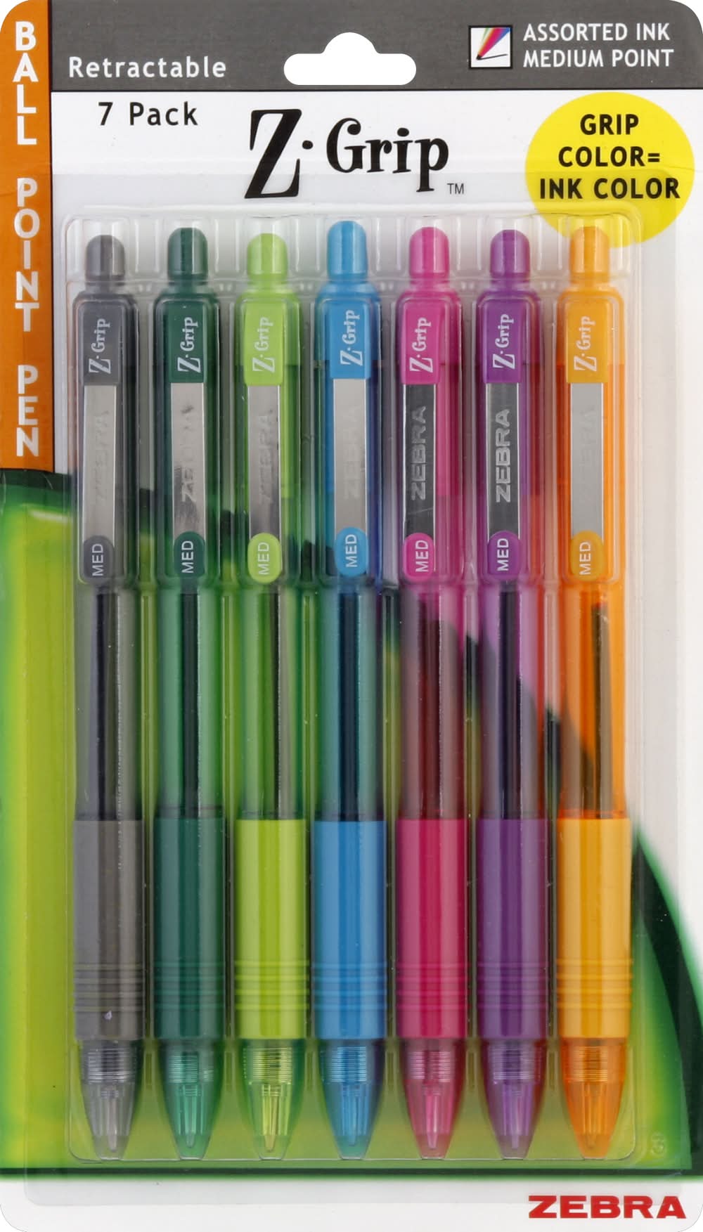 Zebra Ball Point Retractable Medium Point Assorted Ink Pens (72.6 g)