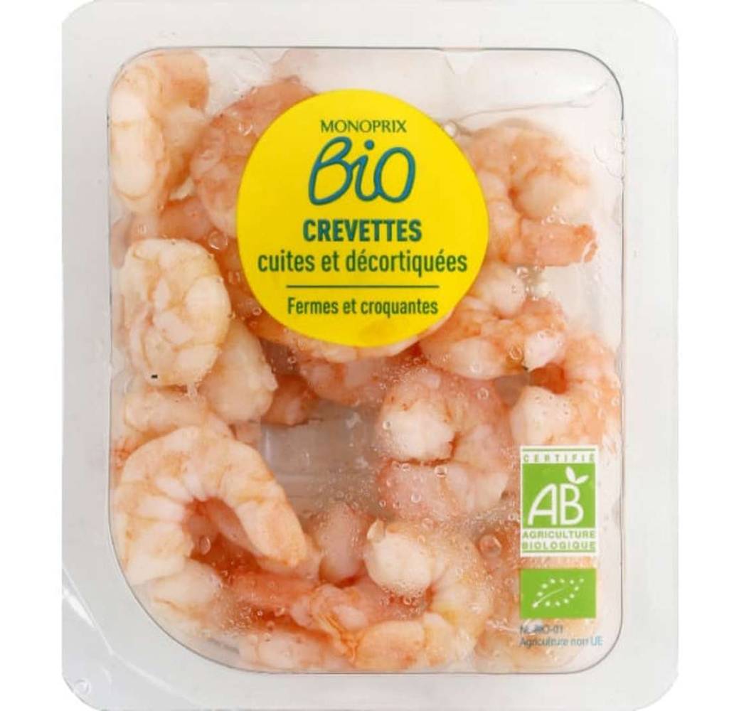 Monoprix Bio - Crevettes cuites et décortiquées (100g)