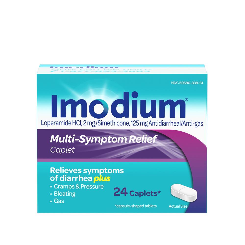 Imodium, Multi-Symptom Relief Anti-Diarrheal Caplets, 24 CT