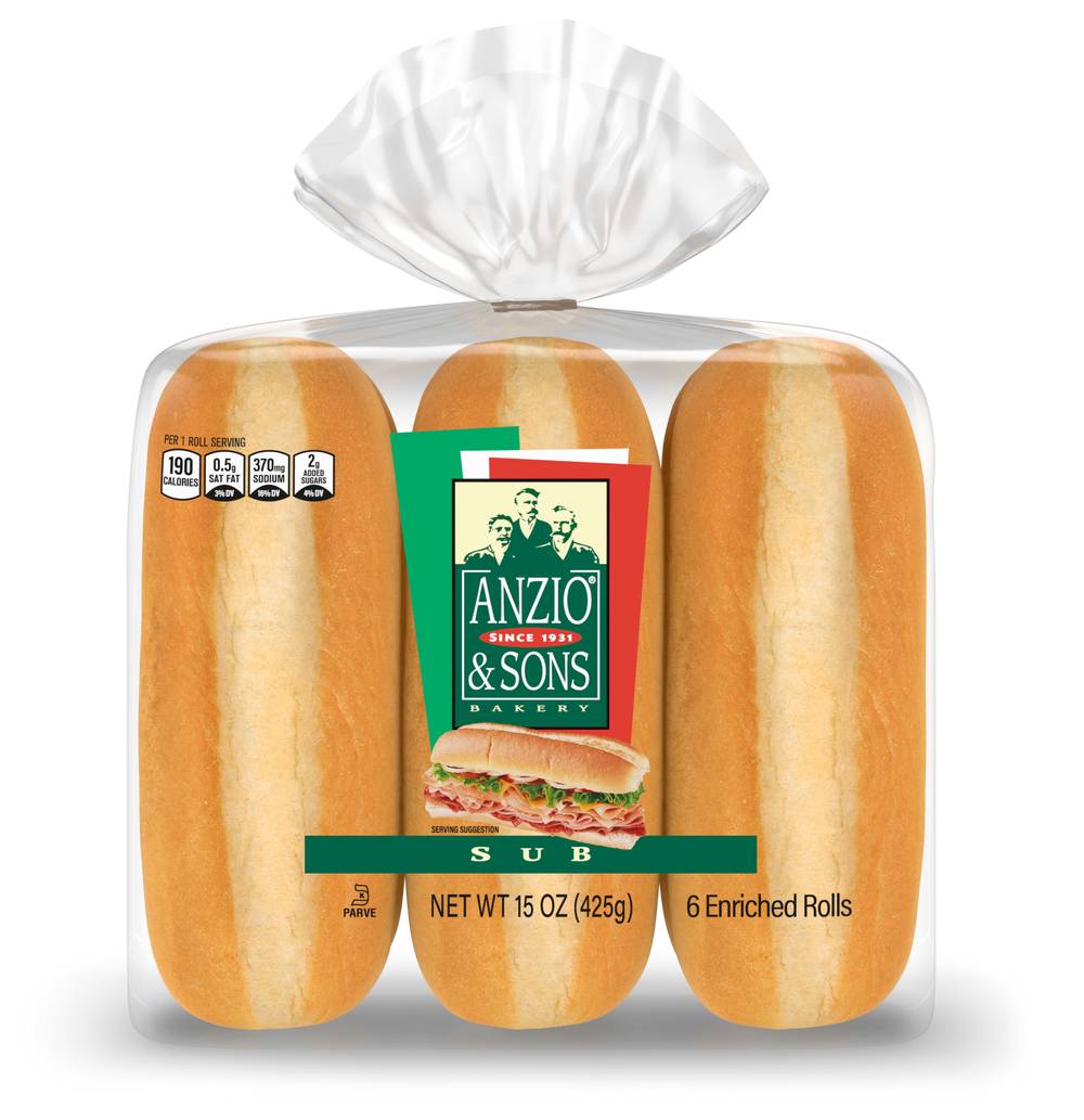 Anzio & Sons Enriched Sub Rolls (15 oz)