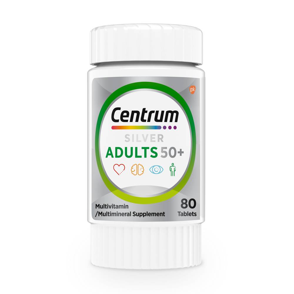 Centrum Silver Multivitamin Tablets for Adults 50+, 80 CT