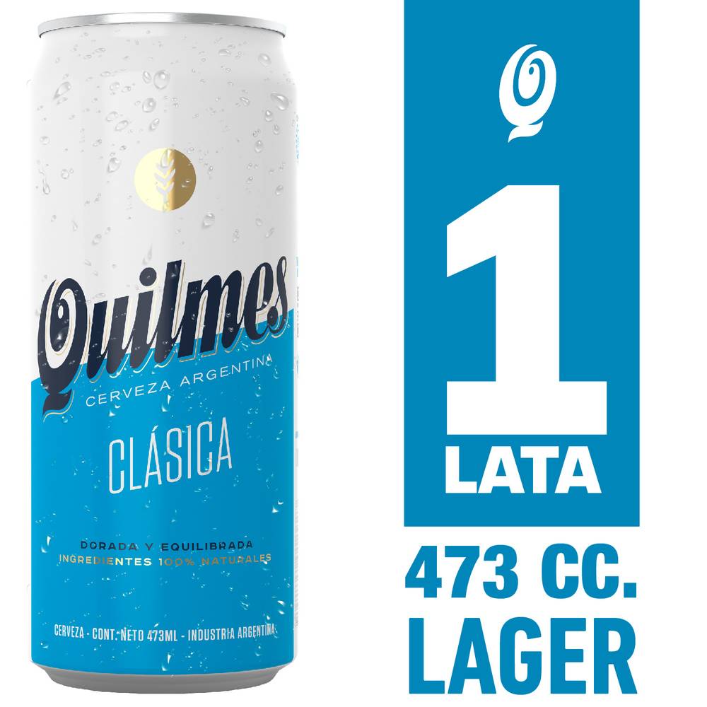 Quilmes cerveza clásica (lata 473 ml)