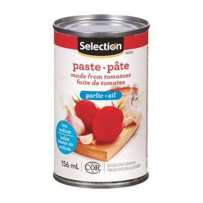 Selection · Pâte de tomate a l'ail - Low sodium garlic flavoured tomato paste (156 mL)