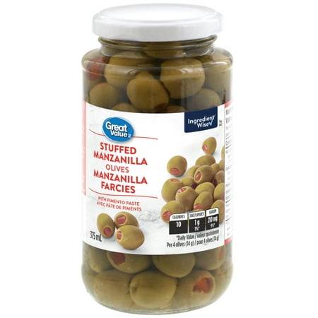 Great Value Stuffed Manzanilla Olives With Pimento Paste (375 ml)