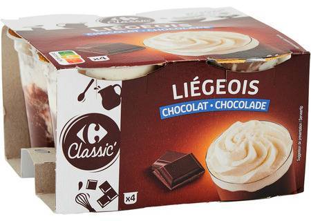 Carrefour Classic' - Liégeois dessert (4 pièces) (chocolat)