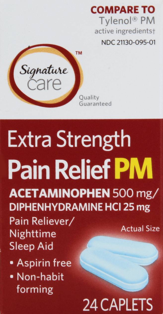 Signature Care Extra Strength Pain Relief Pm 500mg Acetaminophen (1.6 oz)