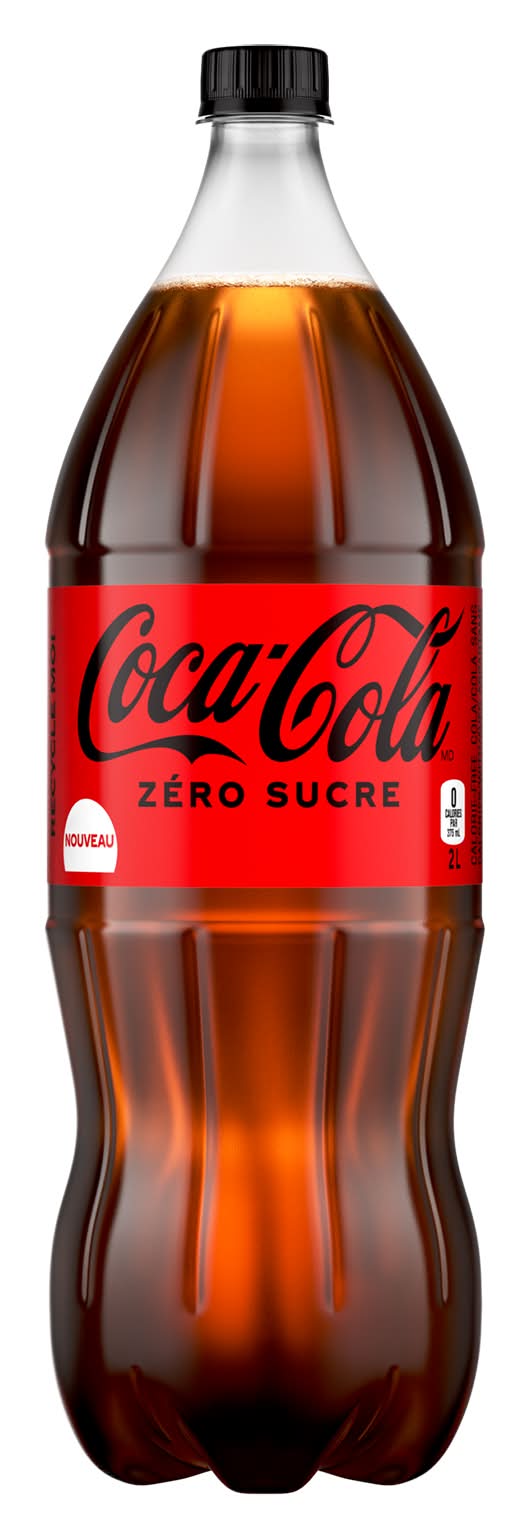 Coca-cola soda au cola zéro sucre - zero sugar cola soda (2 l)