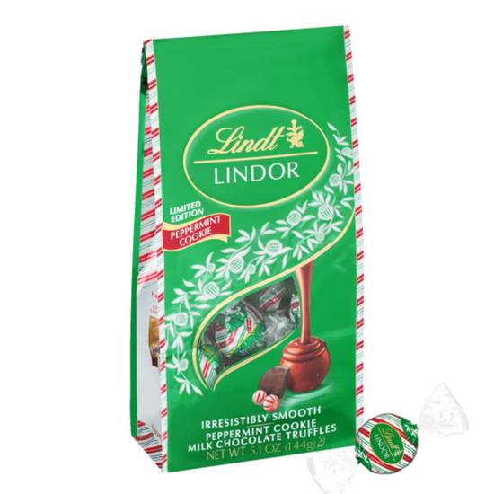 Order Lindt LINDOR Holiday Limited Edition Peppermint Cookie Milk Chocolate Candy Truffles with Smooth Peppermint Truffle Center, 5.1 oz. Bag food online from Cvs store, LODI on bringmethat.com