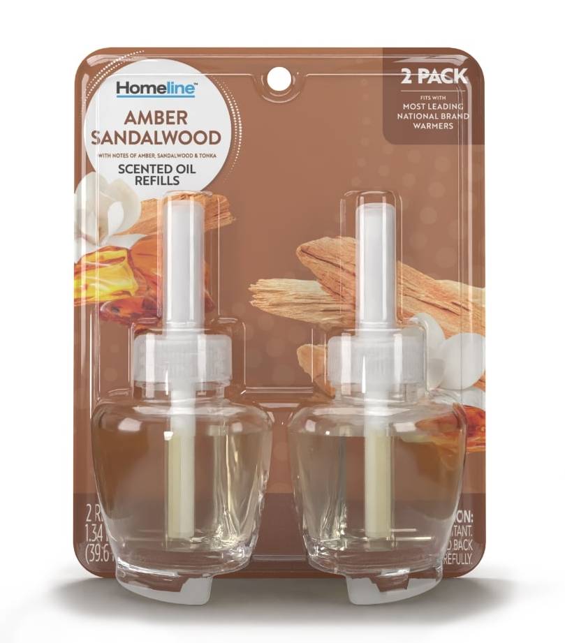Homeline Scented Oil Refills, Amber Sandelwood (2 ct)