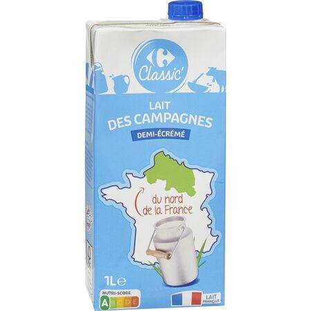 Carrefour Classic' - Lait demi écrémé stérilisé uht (1 L)
