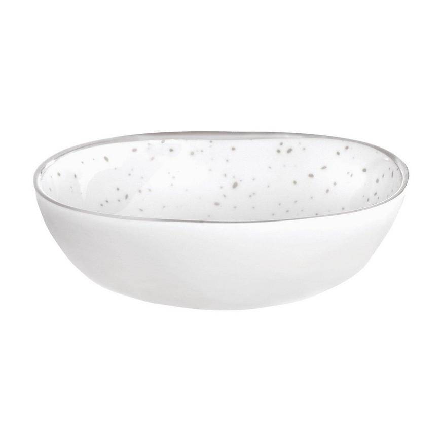 Party City Speckles Melamine Bowl (6.3in/white-silver)