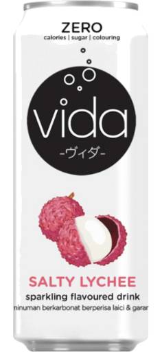 Vida Sparkling Flavoured Drink, Salty Lychee (325mL)