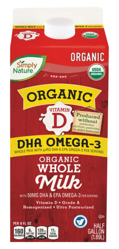 Simply Nature Organic Omega 3 Organic Whole Milk (1.89 L)