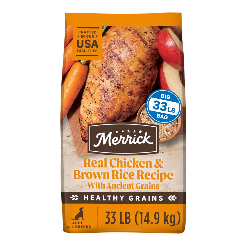 Merrick Real Chicken & Brown Rice With Ancient Grains Adult Dry Dog ...