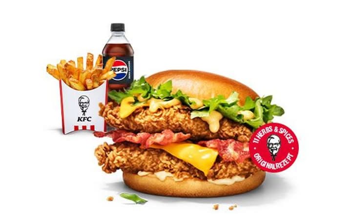 Double Cheese & Bacon Burger Menü