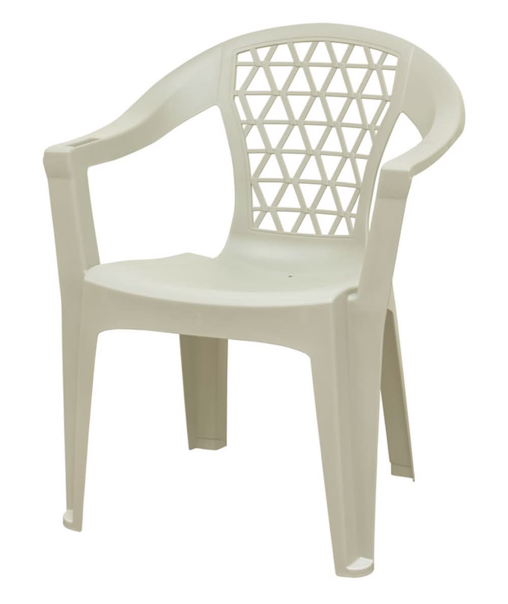 Adams Penza White Polypropylene Frame Stackable Chair