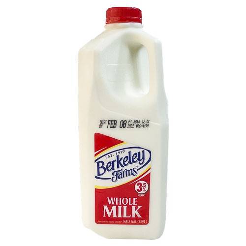 Berkeley Whole Milk (1/2 gal)