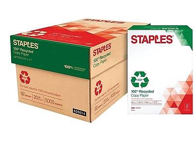 Staples 500 Sheets Recycled Copy Paper