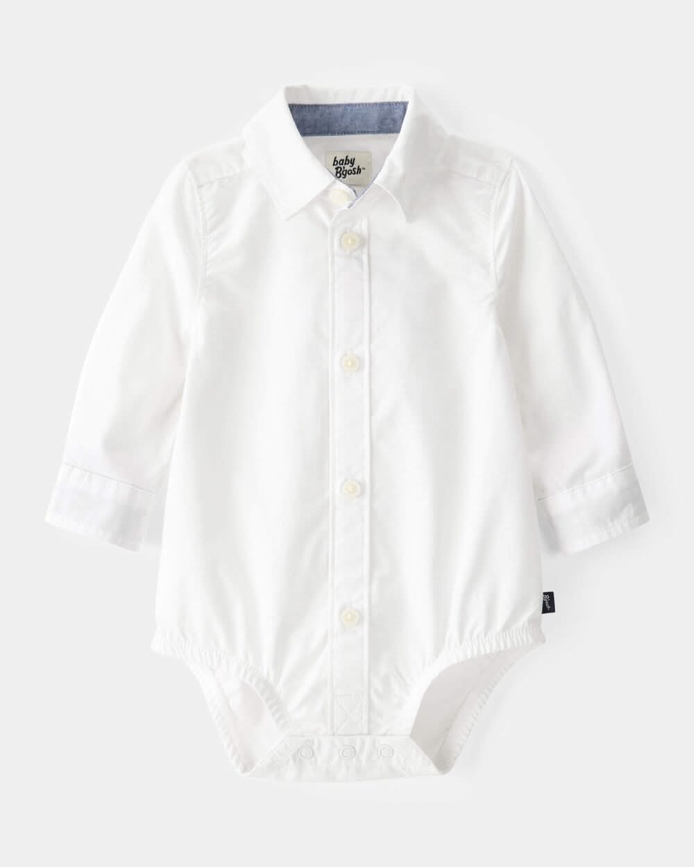 Baby Boy Long-Sleeve Button-Down Bodysuit - White - 6M