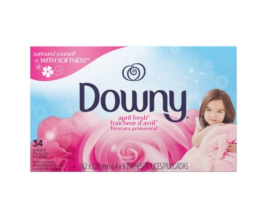 Downy Fabric Softener Dryer Sheets, April Fresh, 6.4x9 in (34 ct)
